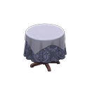 Animal Crossing Items Small covered round table Damascus-pattern blue Undercloth Gray