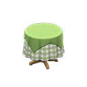 Animal Crossing Items Small covered round table Green gingham Undercloth Green