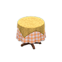 Animal Crossing Items Small covered round table Orange gingham Undercloth Gold