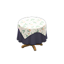 Animal Crossing Items Small covered round table Plain navy Undercloth Floral print