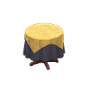 Animal Crossing Items Small covered round table Plain navy Undercloth Gold