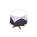 Animal Crossing Items Small covered round table Plain navy Undercloth White