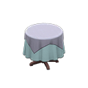 Animal Crossing Items Small covered round table Plain pearl blue Undercloth Gray