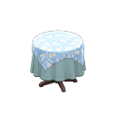 Animal Crossing Items Small covered round table Plain pearl blue Undercloth Light blue