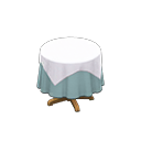 Animal Crossing Items Small covered round table Plain pearl blue Undercloth White