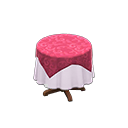 Animal Crossing Items Small covered round table Plain white Undercloth Berry red