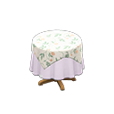 Animal Crossing Items Small covered round table Plain white Undercloth Floral print