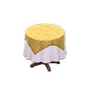 Animal Crossing Items Small covered round table Plain white Undercloth Gold