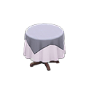 Animal Crossing Items Small covered round table Plain white Undercloth Gray