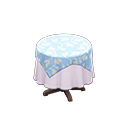 Animal Crossing Items Small covered round table Plain white Undercloth Light blue