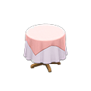 Animal Crossing Items Small covered round table Plain white Undercloth Pink