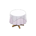 Animal Crossing Items Small covered round table Plain white Undercloth White