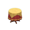 Animal Crossing Items Small covered round table Wine red Undercloth Gold