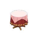 Animal Crossing Items Small covered round table Wine red Undercloth Pink