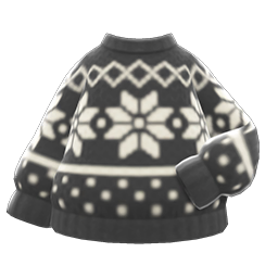 Animal Crossing Items Snowy Sweater Black