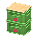 Animal Crossing Items Stacked bottle crates Apple Logo Green