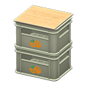 Animal Crossing Items Stacked bottle crates Orange Logo Gray