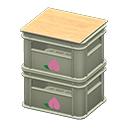 Animal Crossing Items Stacked bottle crates Peach Logo Gray