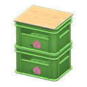 Animal Crossing Items Stacked bottle crates Peach Logo Green