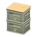 Animal Crossing Items Stacked bottle crates Pear Logo Gray