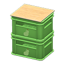 Animal Crossing Items Stacked bottle crates Pear Logo Green