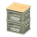 Animal Crossing Items Stacked bottle crates White logo Logo Gray