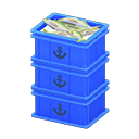 Animal Crossing Items Stacked fish containers Anchor Label Blue