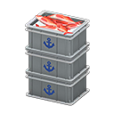 Animal Crossing Items Stacked fish containers Anchor Label Gray