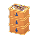 Animal Crossing Items Stacked fish containers Anchor Label Orange