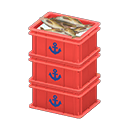 Animal Crossing Items Stacked fish containers Anchor Label Red