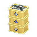 Animal Crossing Items Stacked fish containers Anchor Label Yellow