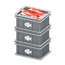 Animal Crossing Items Stacked fish containers Fish Label Gray