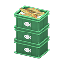 Animal Crossing Items Stacked fish containers Fish Label Green