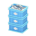 Animal Crossing Items Stacked fish containers Fish Label Light blue