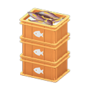 Animal Crossing Items Stacked fish containers Fish Label Orange