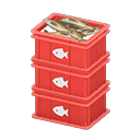 Animal Crossing Items Stacked fish containers Fish Label Red