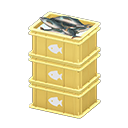 Animal Crossing Items Stacked fish containers Fish Label Yellow