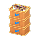 Animal Crossing Items Stacked fish containers Logo Label Orange