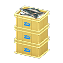 Animal Crossing Items Stacked fish containers Logo Label Yellow