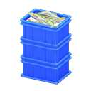 Animal Crossing Items Stacked fish containers None Label Blue