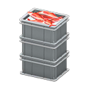 Animal Crossing Items Stacked fish containers None Label Gray