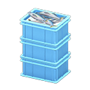 Animal Crossing Items Stacked fish containers None Label Light blue