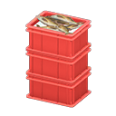 Animal Crossing Items Stacked fish containers None Label Red