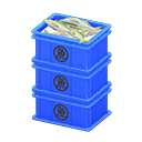 Animal Crossing Items Stacked fish containers Saka(Fish) Label Blue