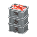 Animal Crossing Items Stacked fish containers Saka(Fish) Label Gray