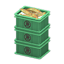 Animal Crossing Items Stacked fish containers Saka(Fish) Label Green