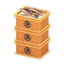 Animal Crossing Items Stacked fish containers Saka(Fish) Label Orange