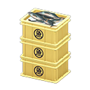 Animal Crossing Items Stacked fish containers Saka(Fish) Label Yellow