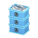 Animal Crossing Items Stacked fish containers Sakana (Fish) Label Light blue