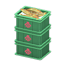 Animal Crossing Items Stacked fish containers Scallop Label Green